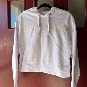 Calvin Klein White Cropped Sweatshirt